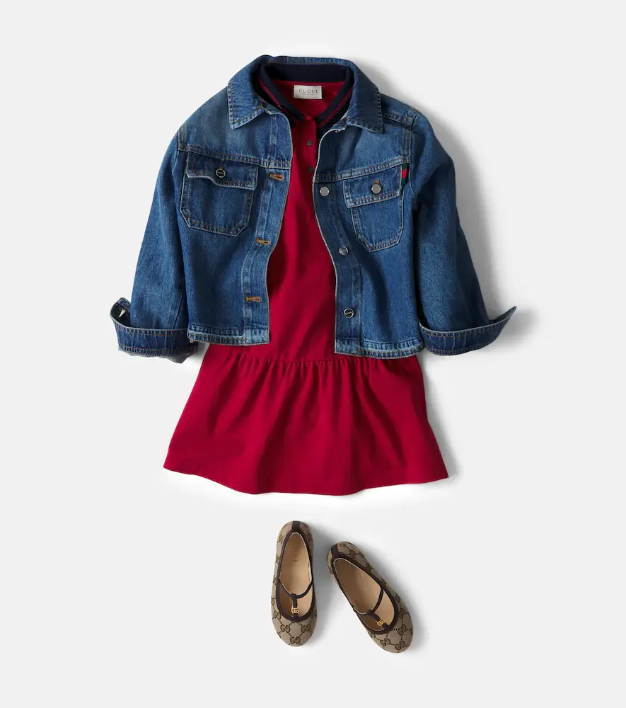 Gucci Kids Cotton-blend polo dress | Thumbnail 4