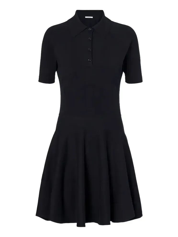 Cotton and silk-blend polo dress
