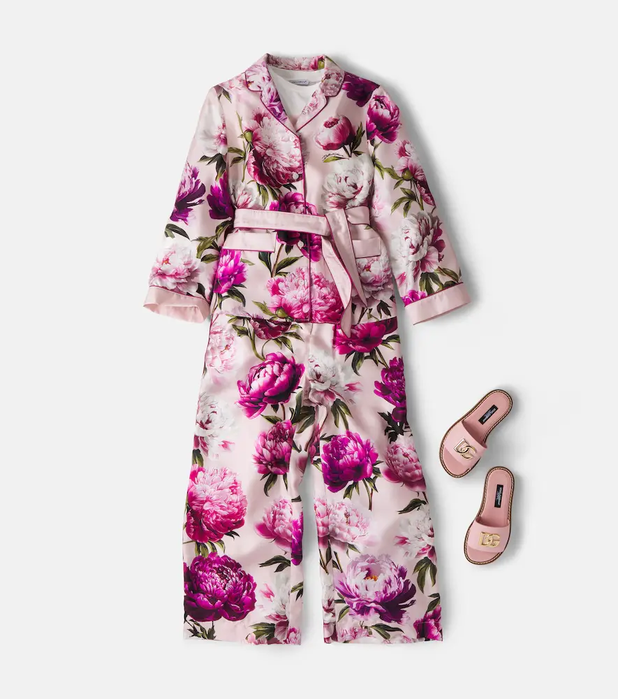 Dolce & Gabbana Kids Floral silk twill wide-leg pants | Thumbnail 4 Dolce & Gabbana Kids Floral silk twill wide-leg pants | Thumbnail 4