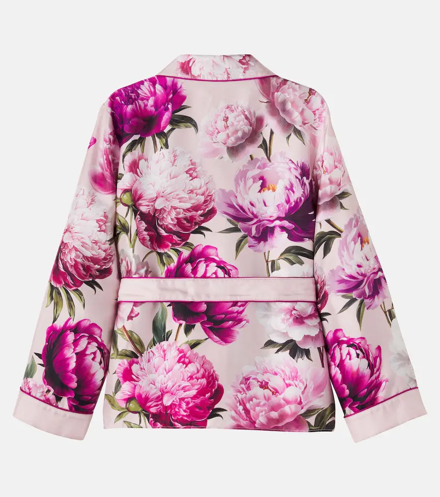 Dolce & Gabbana Kids Belted floral silk twill shirt | Thumbnail 2 Dolce & Gabbana Kids Belted floral silk twill shirt | Thumbnail 2