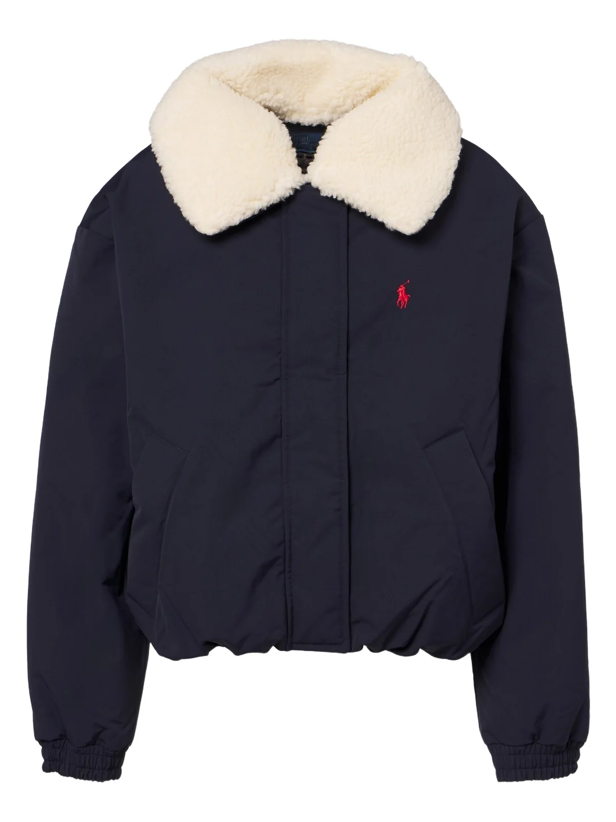 Teddy-trimmed technical down jacket Teddy-trimmed technical down jacket