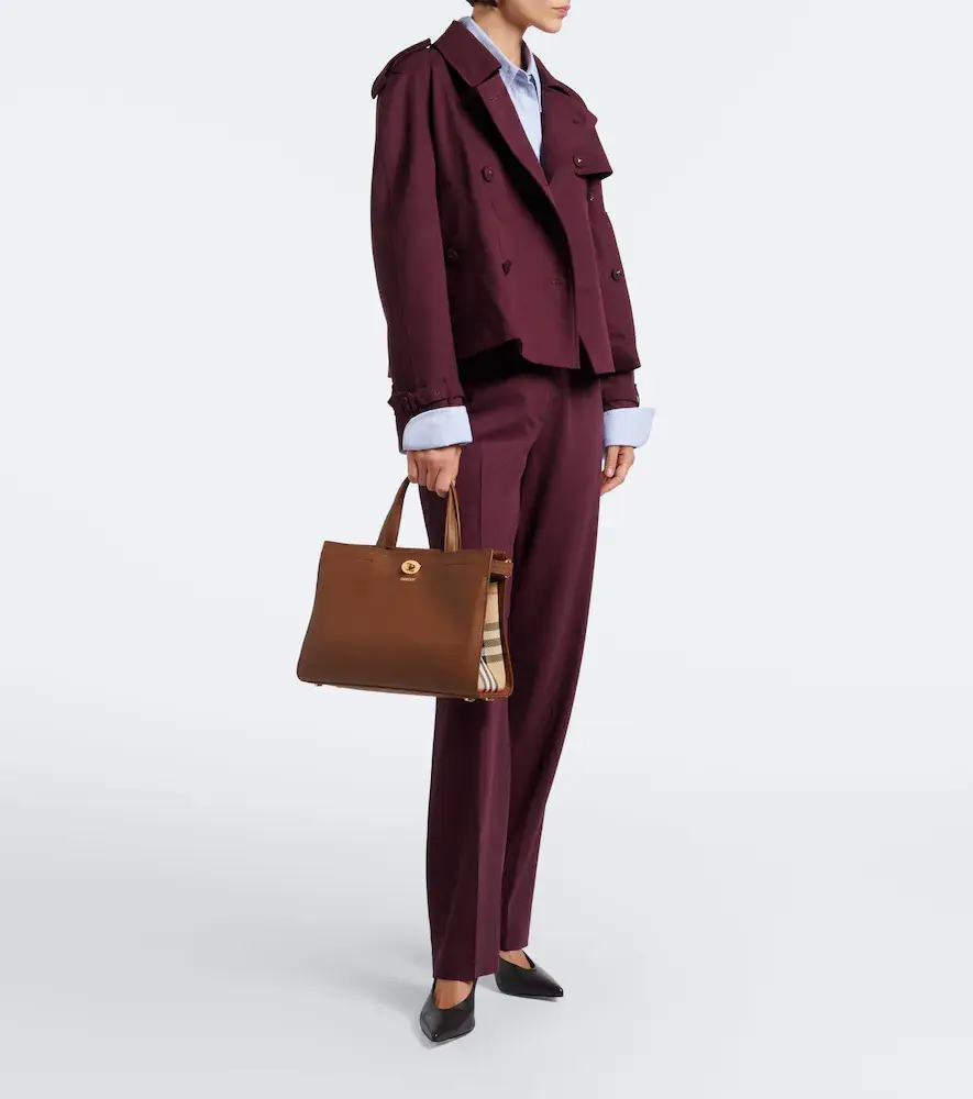 Burberry Check Small leather top-handle bag | Thumbnail 6 Burberry Check Small leather top-handle bag | Thumbnail 6