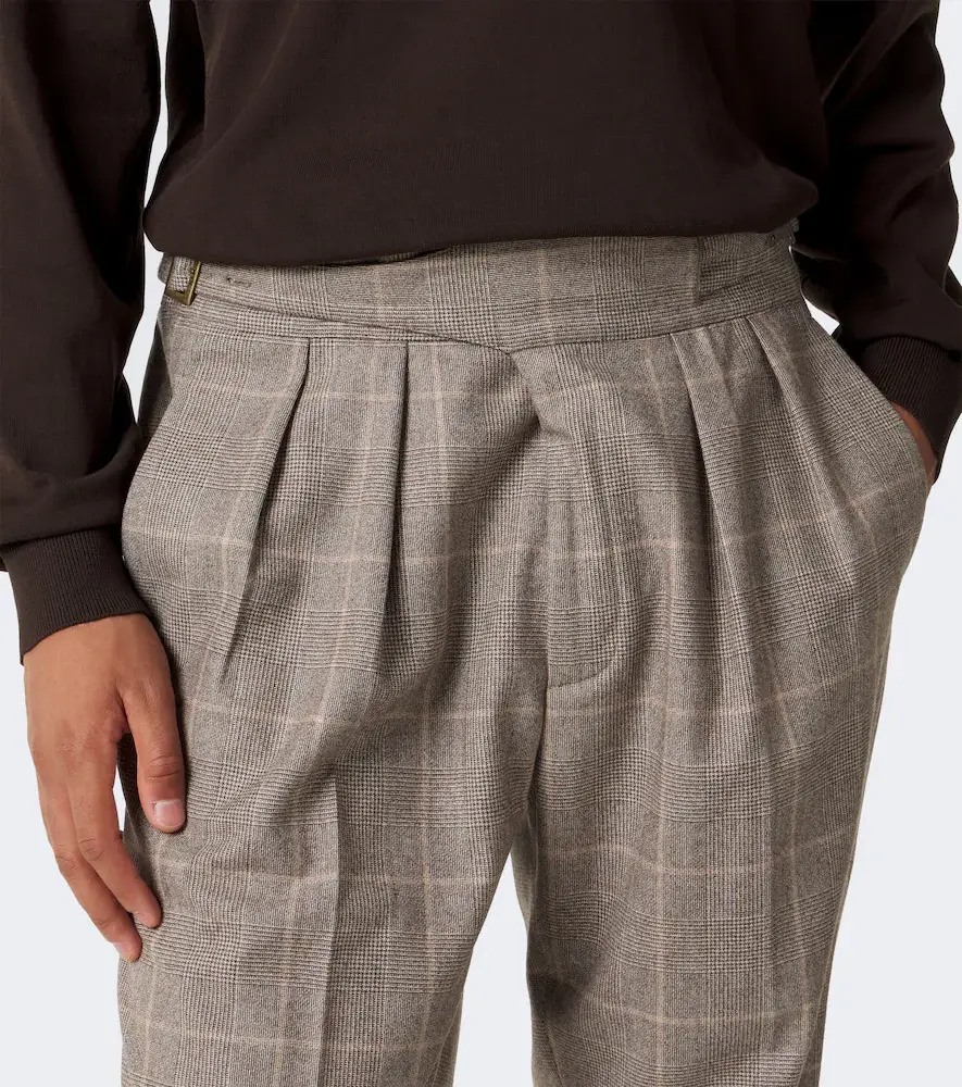 Rubinacci Checked virgin wool straight pants | Thumbnail 2