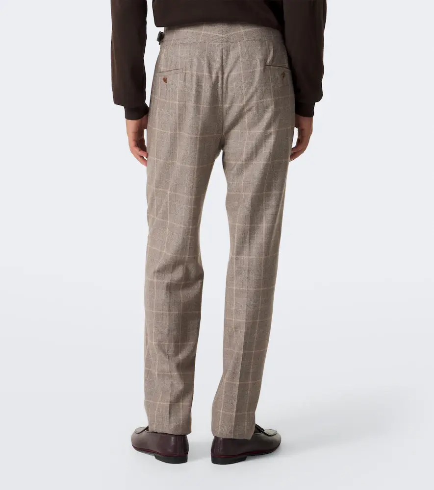 Rubinacci Checked virgin wool straight pants | Thumbnail 3