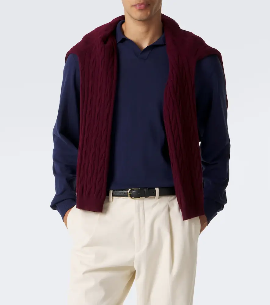 Rubinacci Cotton polo sweater | Thumbnail 3 Rubinacci Cotton polo sweater | Thumbnail 3