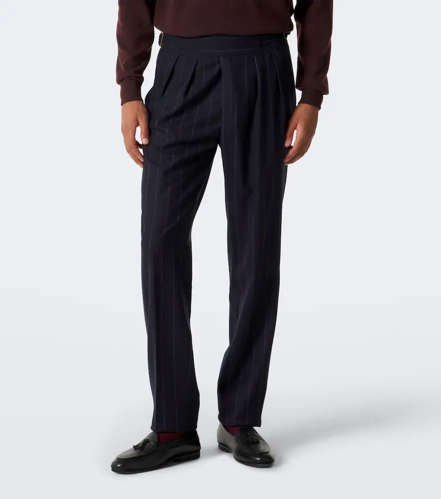 Rubinacci Striped virgin wool straight pants | Thumbnail 4 Rubinacci Striped virgin wool straight pants | Thumbnail 4