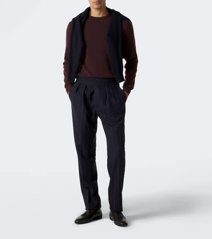 Rubinacci Striped virgin wool straight pants | Thumbnail 5 Rubinacci Striped virgin wool straight pants | Thumbnail 5