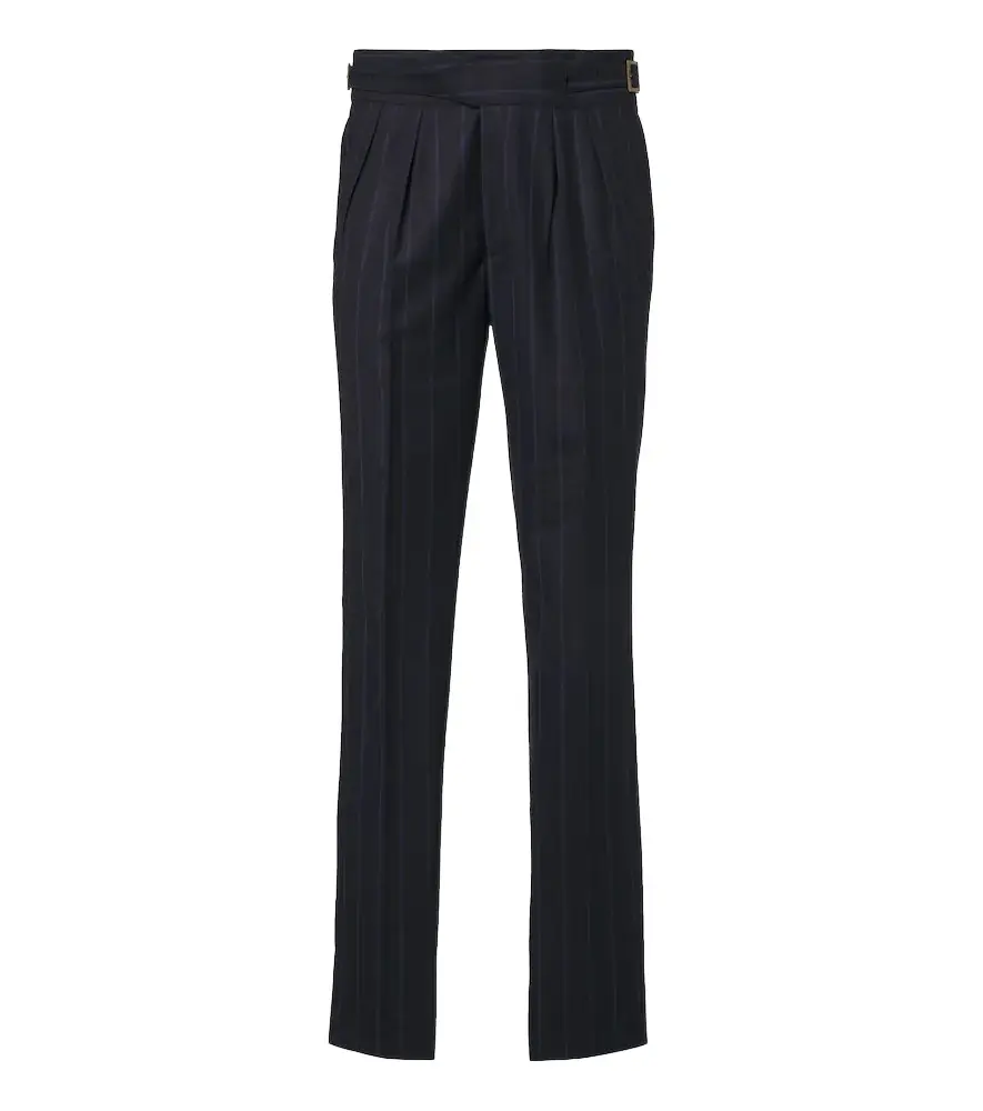 Rubinacci Striped virgin wool straight pants | Image 1 Rubinacci Striped virgin wool straight pants | Image 1