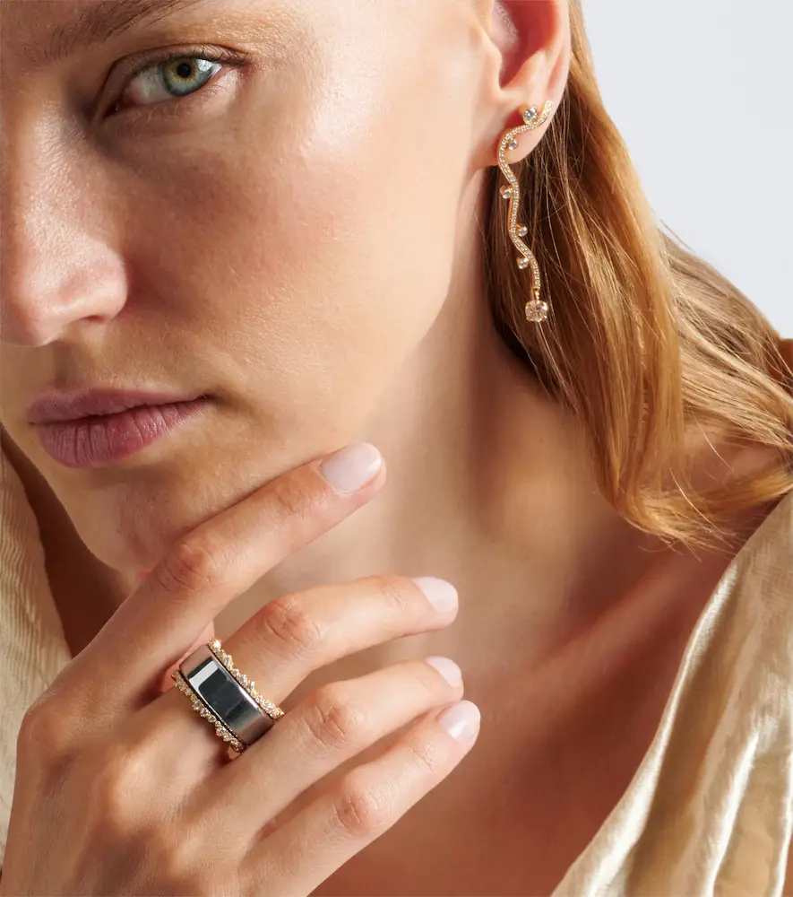 Suzanne Kalan Ivy 18kt gold tech ring jackets with diamonds | Thumbnail 5 Suzanne Kalan Ivy 18kt gold tech ring jackets with diamonds | Thumbnail 5