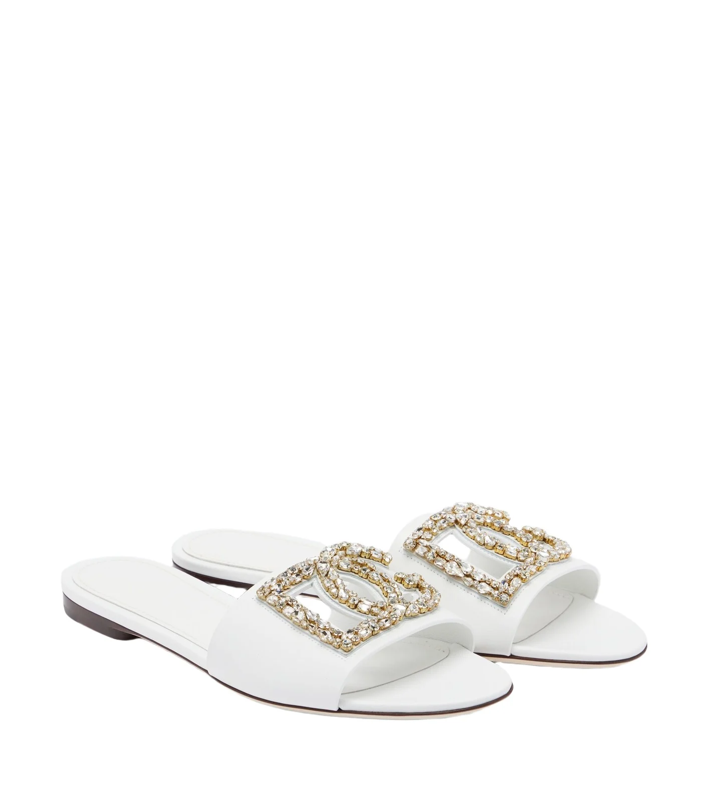 Dolce & Gabbana DG embellished leather slides