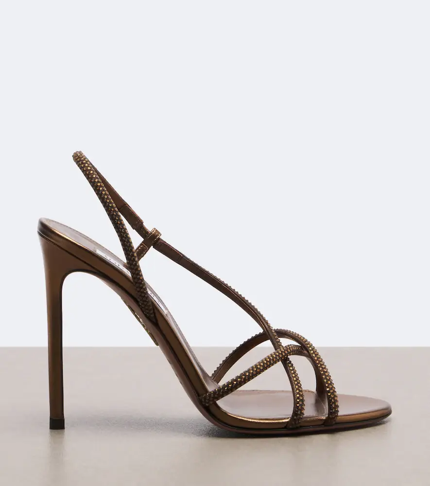 Aquazzura Horizon Crystal leather slingback sandals | Thumbnail 3