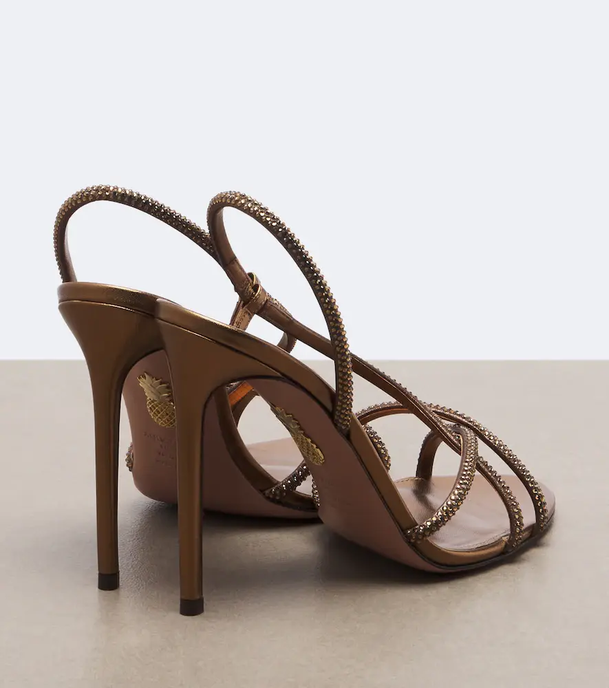 Aquazzura Horizon Crystal leather slingback sandals | Thumbnail 4