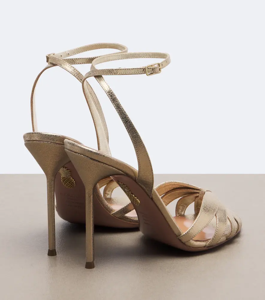 Aquazzura Soulmate metallic leather sandals | Thumbnail 2