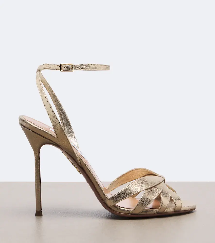 Aquazzura Soulmate metallic leather sandals | Thumbnail 4