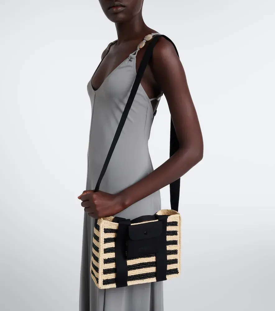 Eres Voyageur Mini raffia top-handle bag | Thumbnail 6