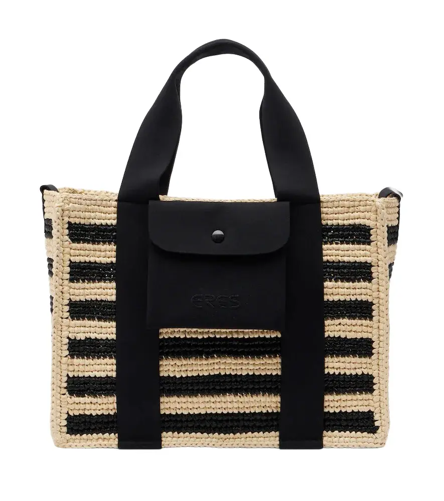 Eres Voyageur Mini raffia top-handle bag