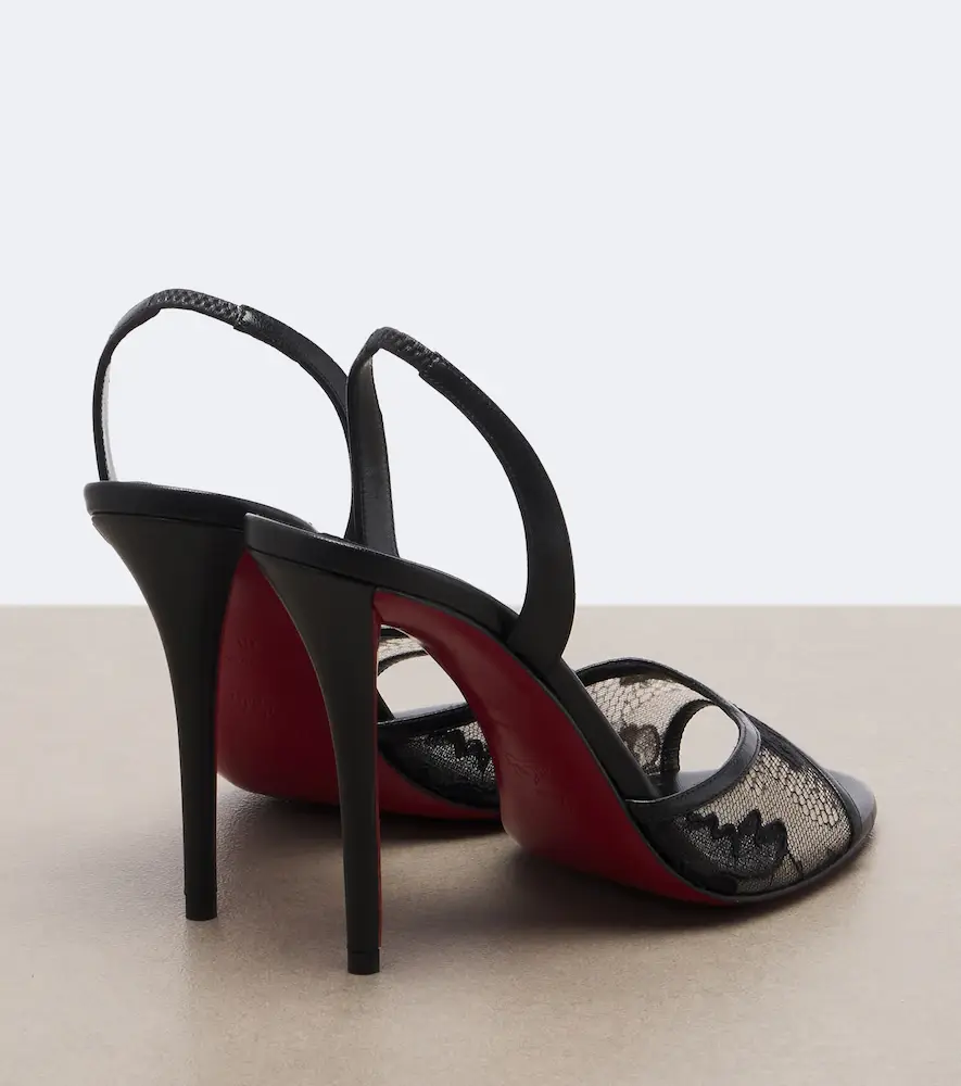 Christian Louboutin Miss Z lace-trimmed leather slingback sandals | Thumbnail 4 Christian Louboutin Miss Z lace-trimmed leather slingback sandals | Thumbnail 4