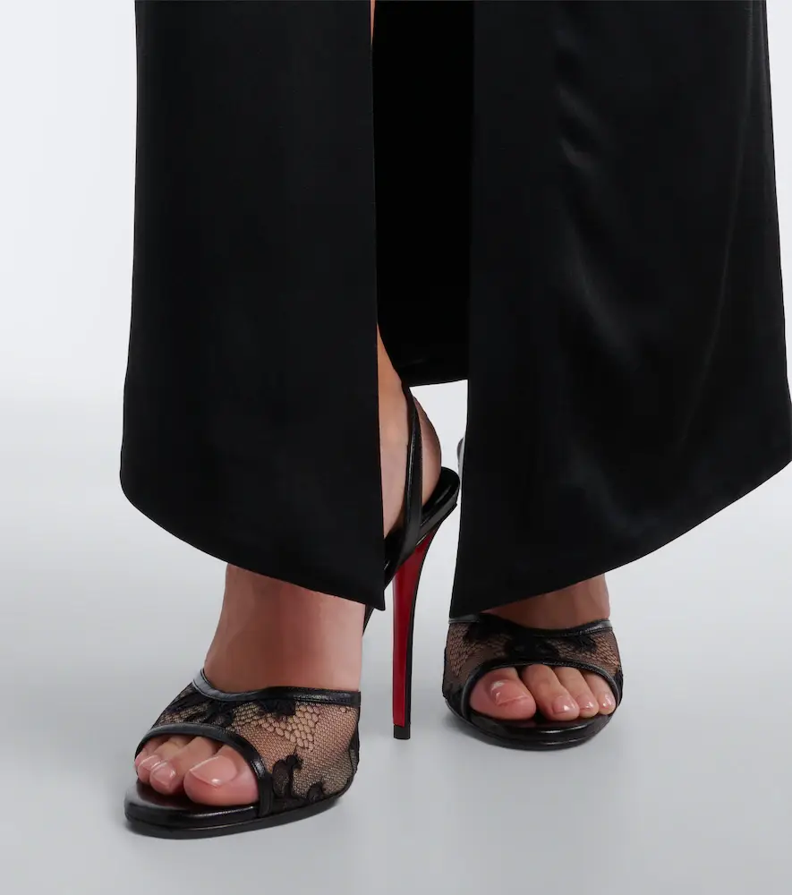 Christian Louboutin Miss Z lace-trimmed leather slingback sandals | Thumbnail 5 Christian Louboutin Miss Z lace-trimmed leather slingback sandals | Thumbnail 5