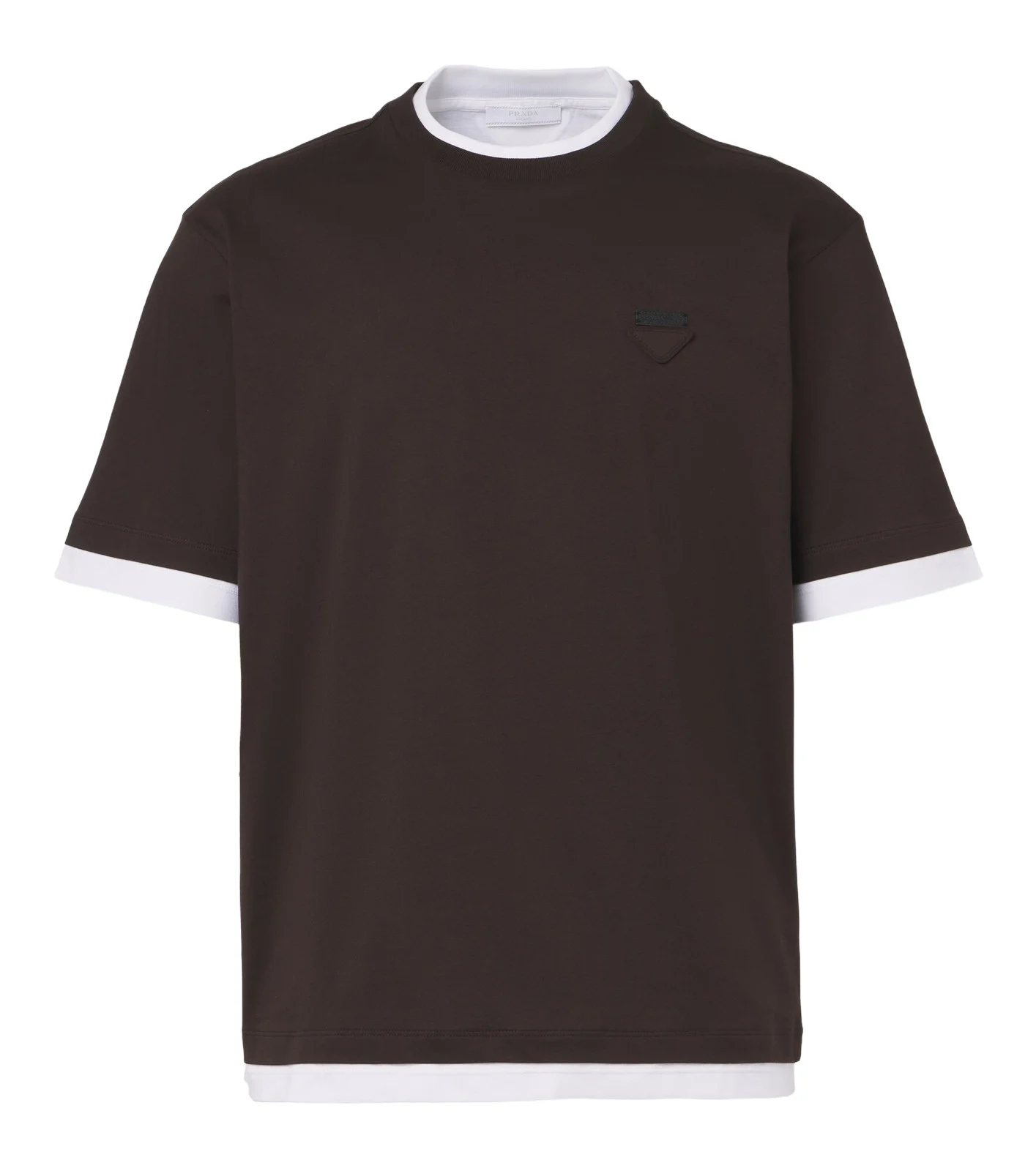Prada Layered cotton jersey T-shirt