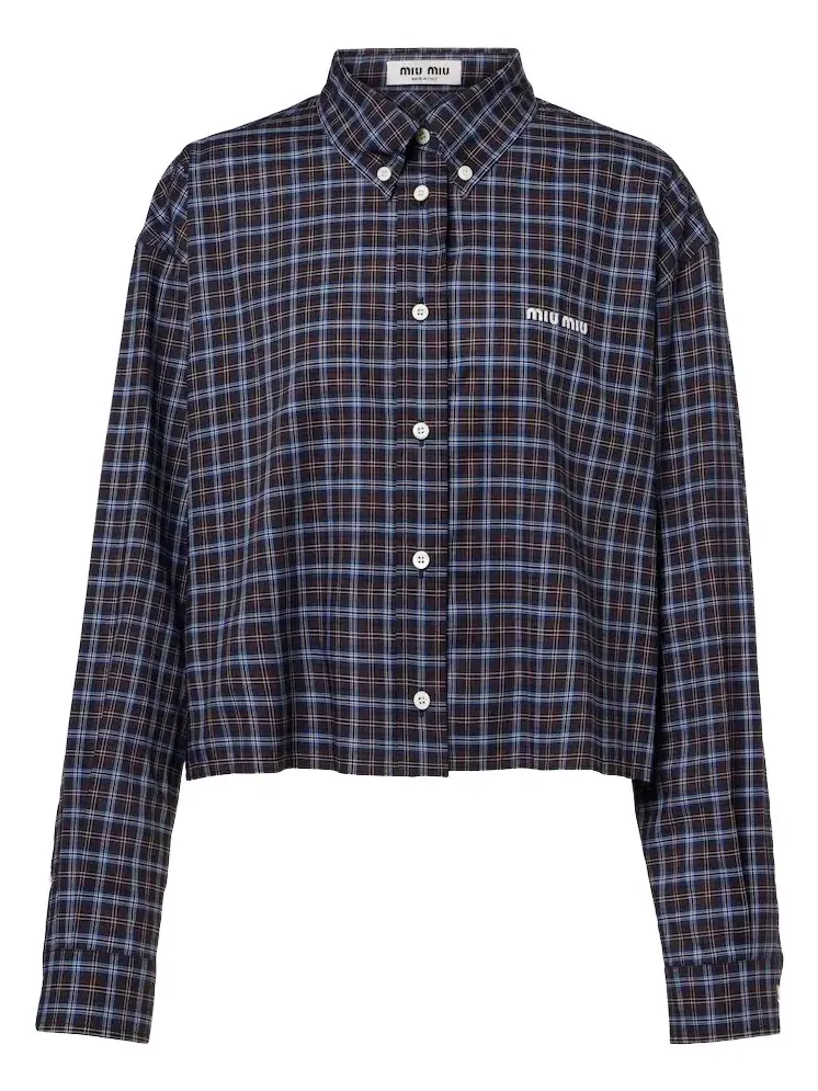 Logo plaid cotton shirt