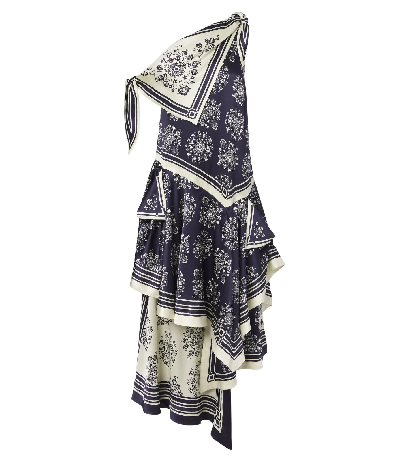 ALÉMAIS Alémais Banderra asymmetric floral silk midi dress