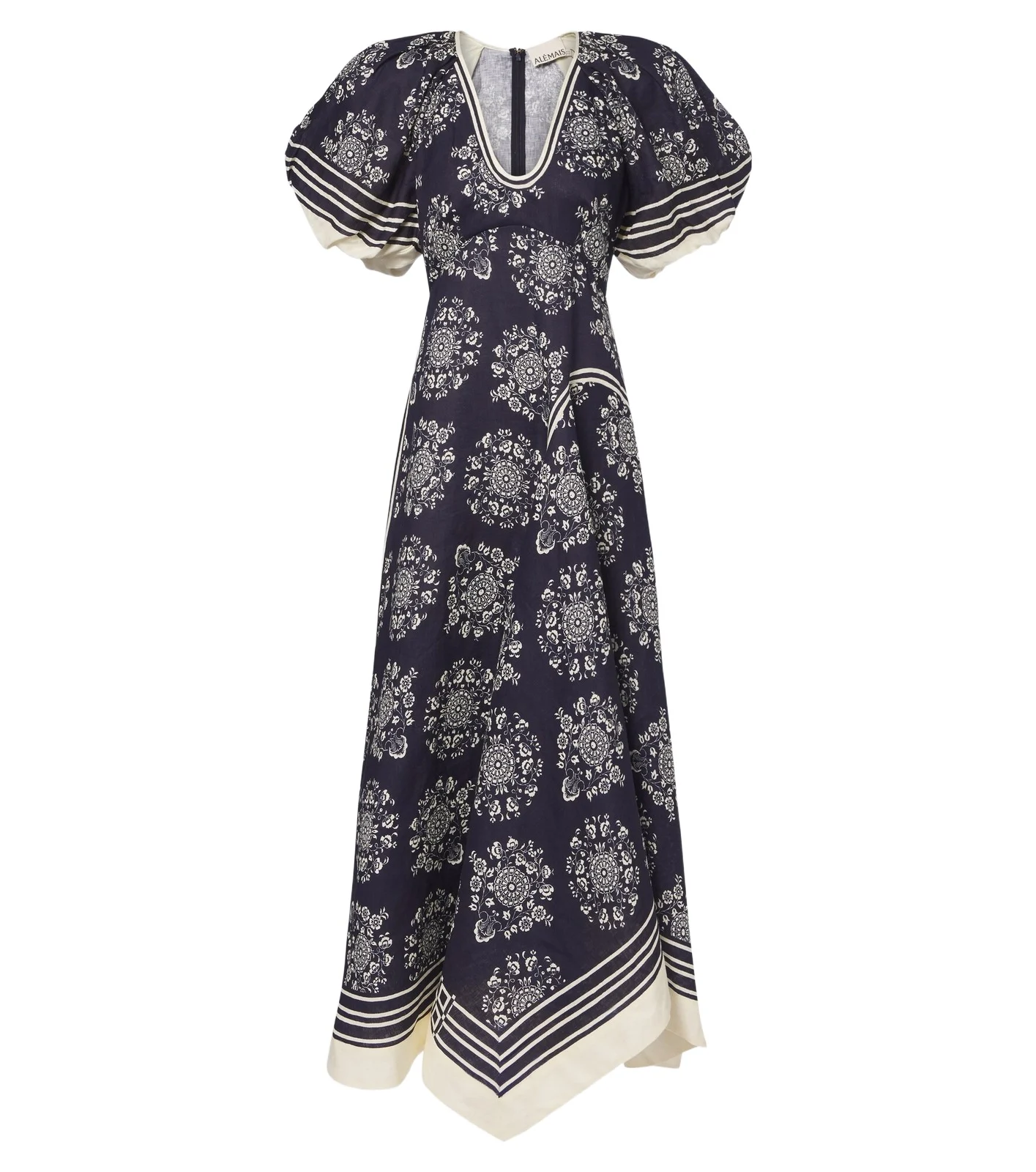 ALÉMAIS Alémais Banderra floral linen midi dress