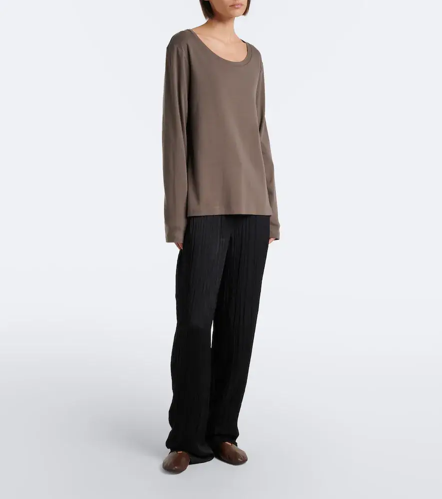 The Row Stella shearling-trimmed leather ballet flats | Thumbnail 5