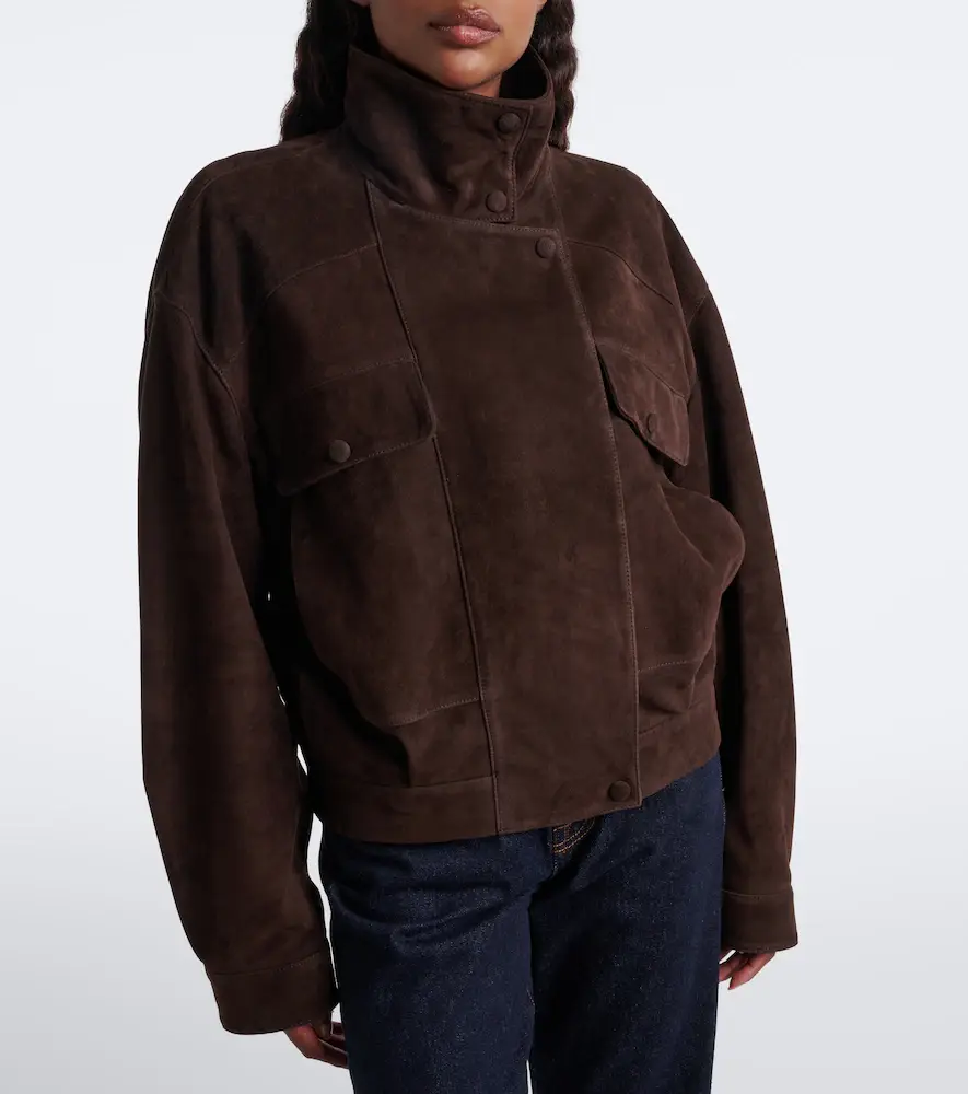 Nour Hammour Suede blouson jacket | Thumbnail 4 Nour Hammour Suede blouson jacket | Thumbnail 4