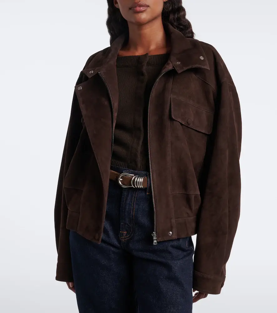Nour Hammour Suede blouson jacket | Thumbnail 5 Nour Hammour Suede blouson jacket | Thumbnail 5