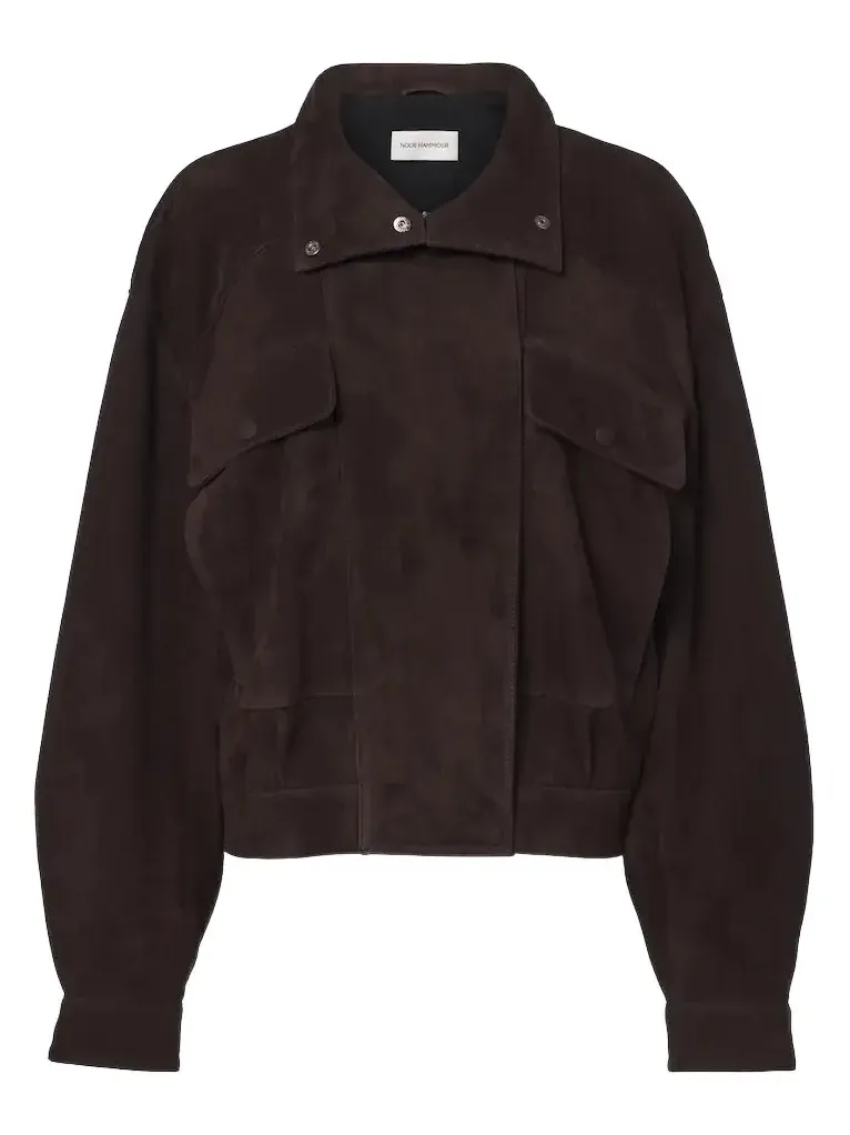 Suede blouson jacket