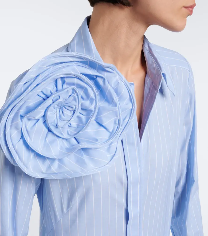 Dorothee Schumacher Striped Power floral-appliqué cotton-blend shirt | Thumbnail 2 Dorothee Schumacher Striped Power floral-appliqué cotton-blend shirt | Thumbnail 2