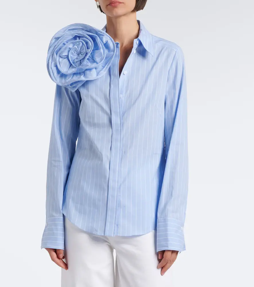 Dorothee Schumacher Striped Power floral-appliqué cotton-blend shirt | Thumbnail 3 Dorothee Schumacher Striped Power floral-appliqué cotton-blend shirt | Thumbnail 3