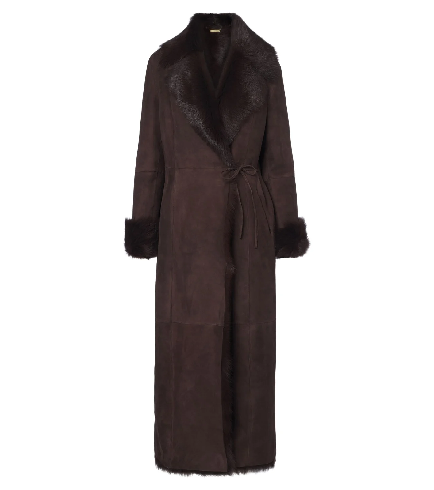 Nour Hammour Joni shearling wrap coat