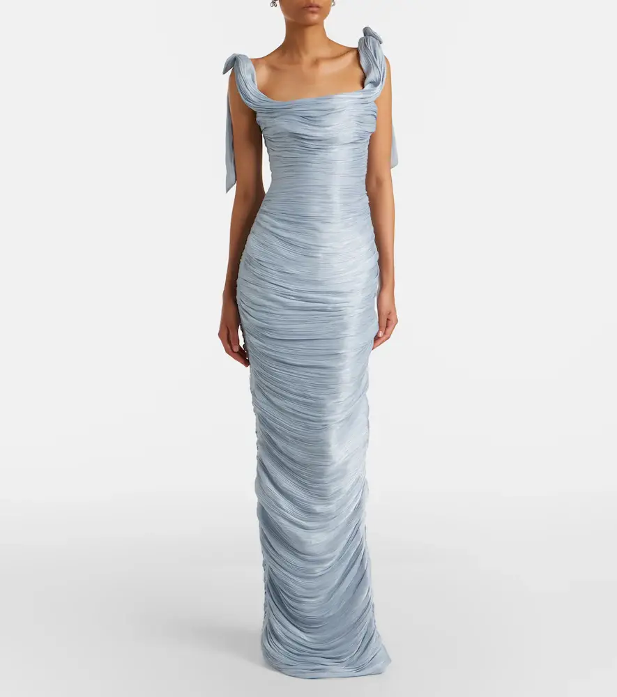 Marmar Halim Pleated taffeta gown | Thumbnail 5