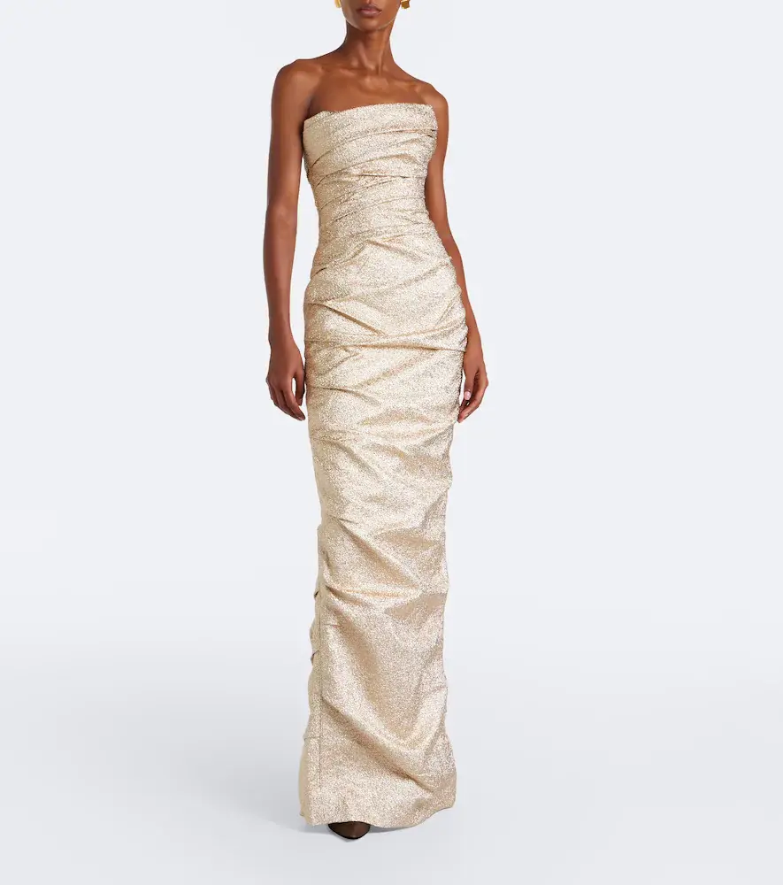 Marmar Halim Gathered lamé corset gown | Thumbnail 3 Marmar Halim Gathered lamé corset gown | Thumbnail 3