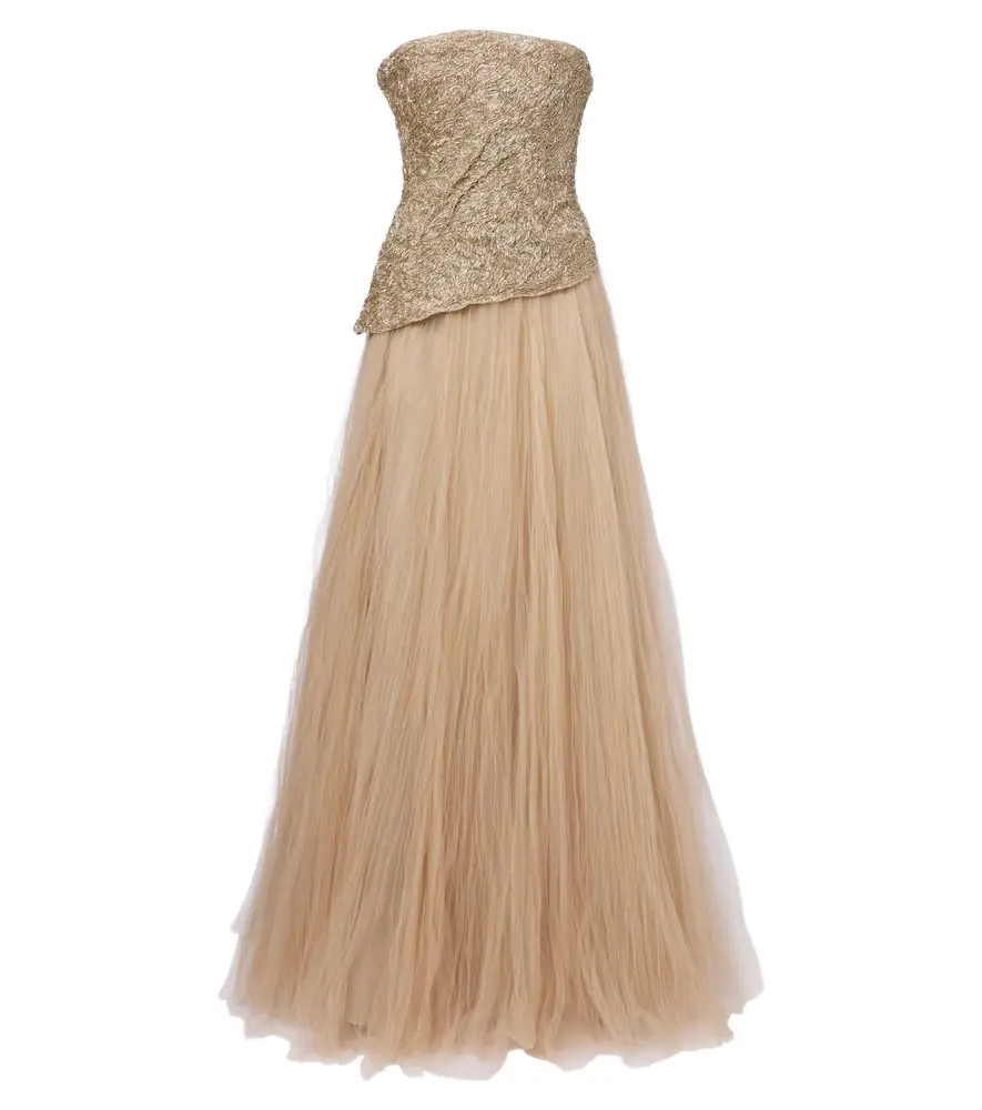 Marmar Halim Embroidered pleated tulle gown | Image 1 Marmar Halim Embroidered pleated tulle gown | Image 1