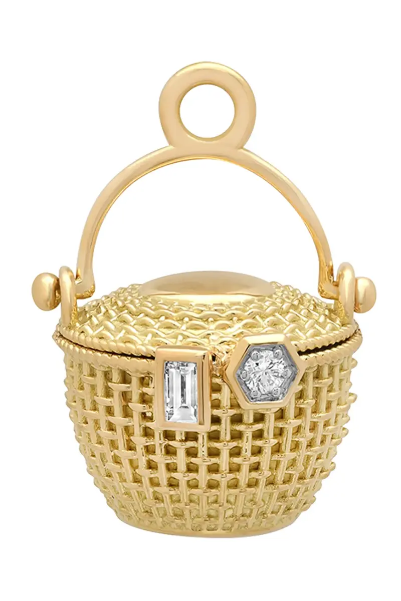SARA WEINSTOCK Diamond Nantucket Basket Charm | Image 1 SARA WEINSTOCK Diamond Nantucket Basket Charm | Image 1