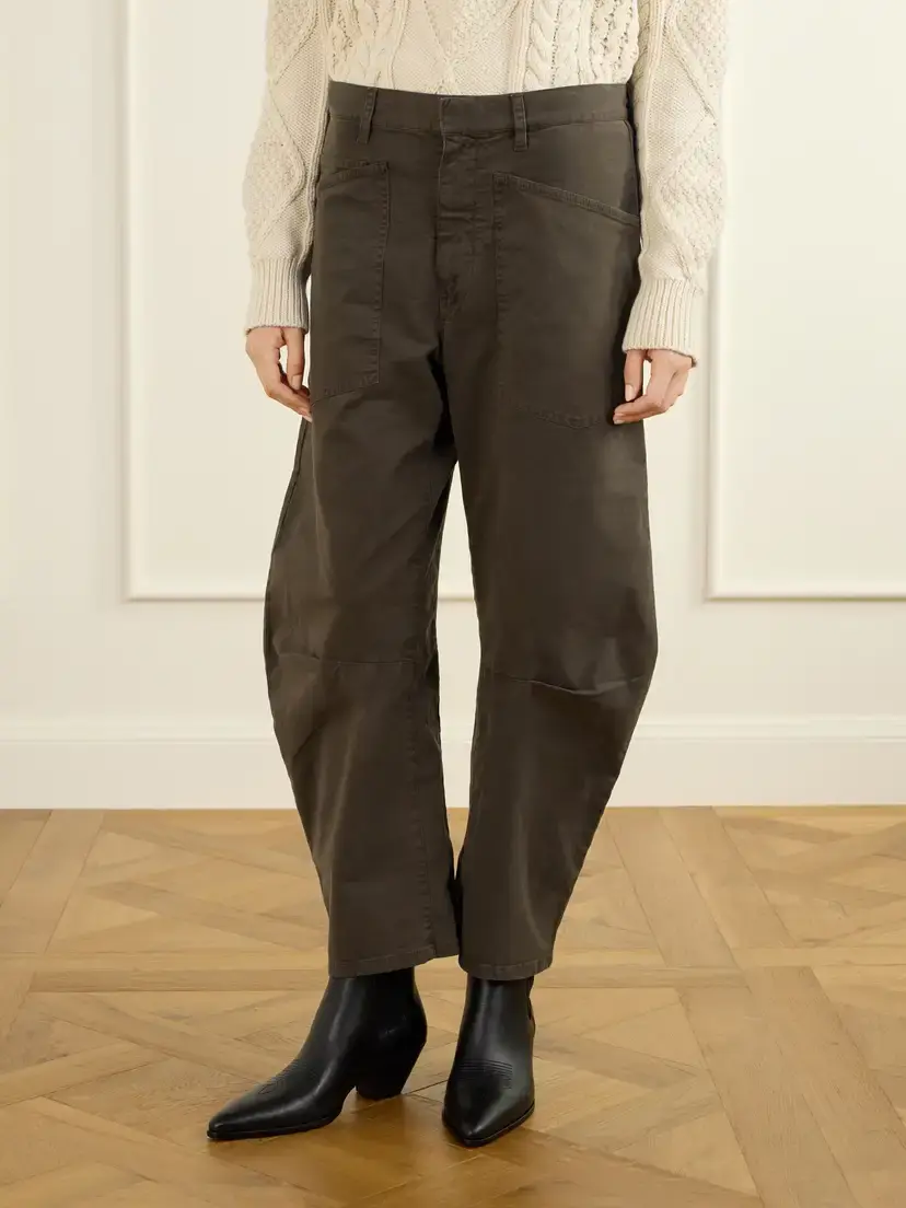 Nili Lotan Shon Cotton-blend Twill Barrel-leg Pants | Thumbnail 3 Nili Lotan Shon Cotton-blend Twill Barrel-leg Pants | Thumbnail 3