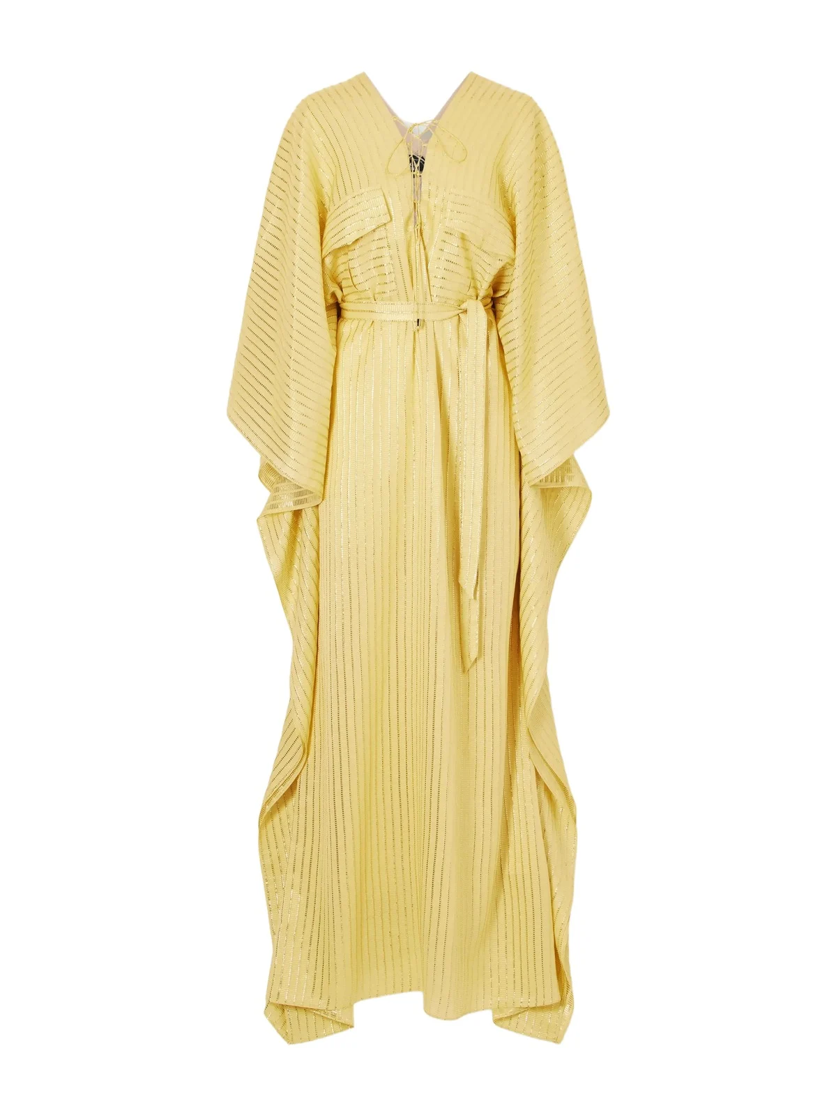Mojave Belted Lurex Fil Coupé Silk-blend Gown