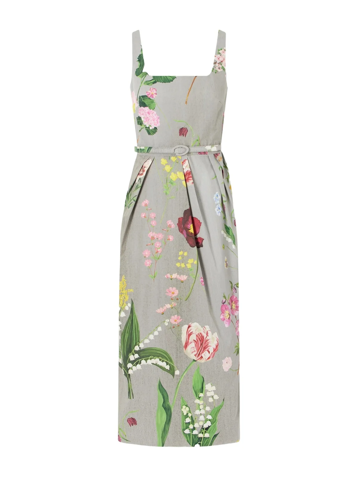 Floral-printed Stretch Cotton-poplin Midi-dress Floral-printed Stretch Cotton-poplin Midi-dress