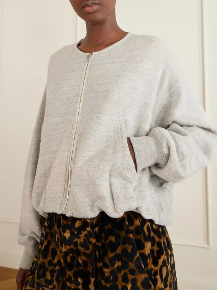 R13 Balloon Cotton-jersey Zip-up Sweatshirt | Thumbnail 4 R13 Balloon Cotton-jersey Zip-up Sweatshirt | Thumbnail 4