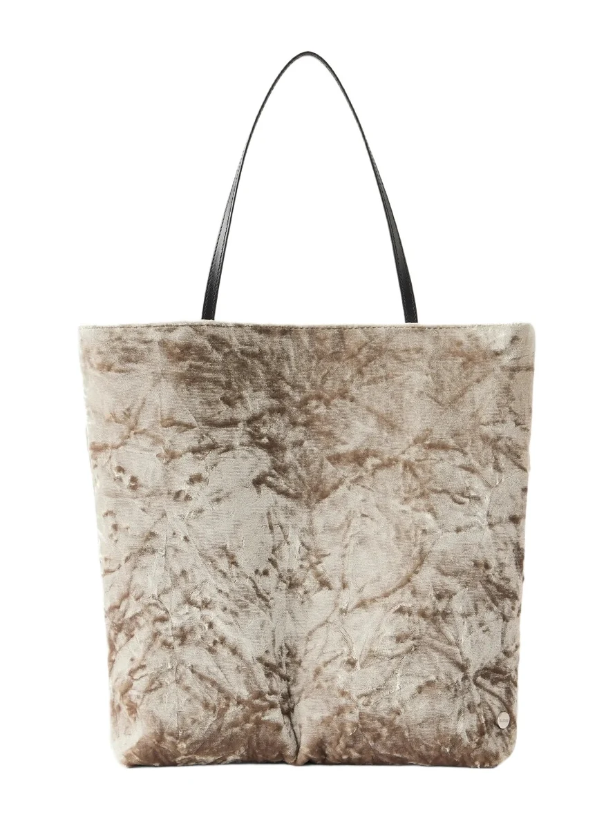 Thea Leather-trimmed Crushed-velvet Tote Thea Leather-trimmed Crushed-velvet Tote