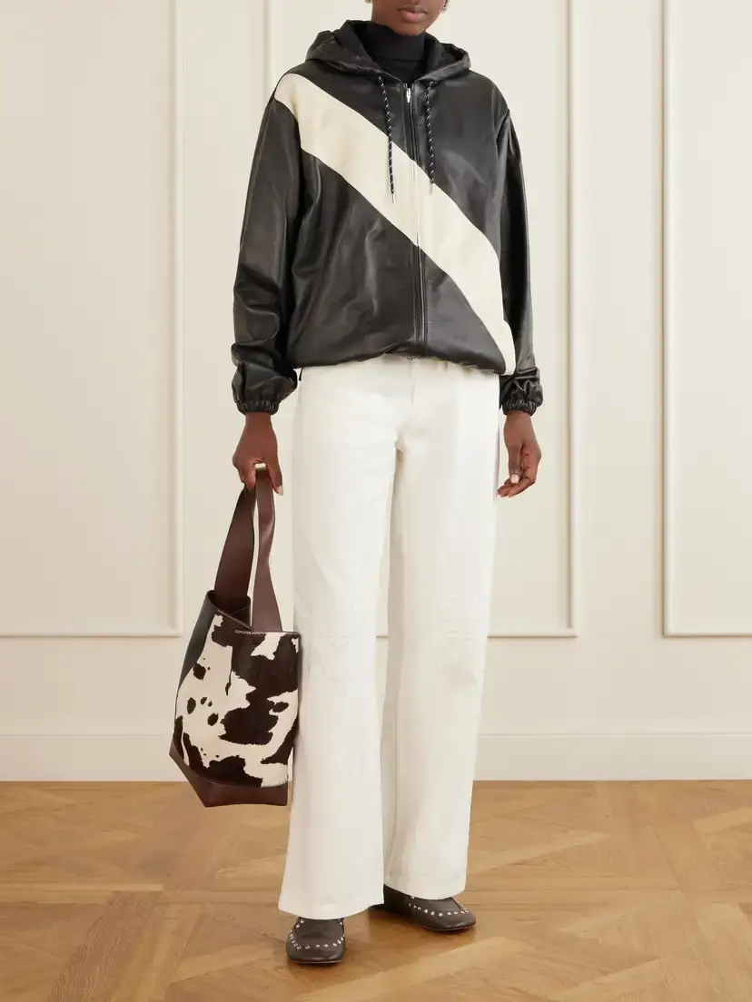 Wales Bonner Vista Striped Leather Jacket | Thumbnail 2