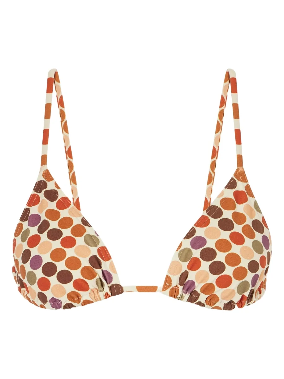 Lou Lou Colorful Polka Dot Print Bikini Top Lou Lou Colorful Polka Dot Print Bikini Top