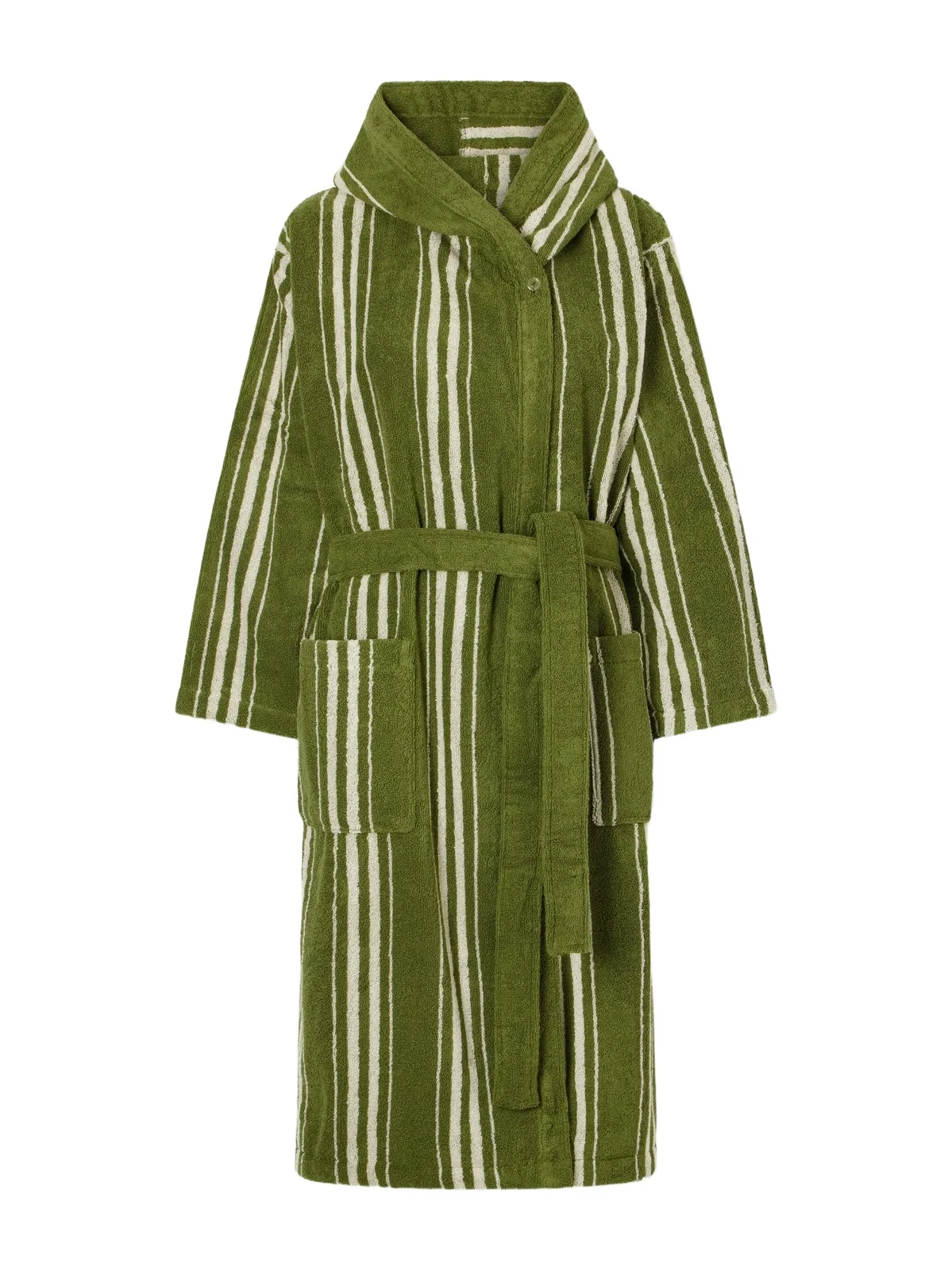 Autumn Sonata Charlotte Striped Cotton-terry Robe