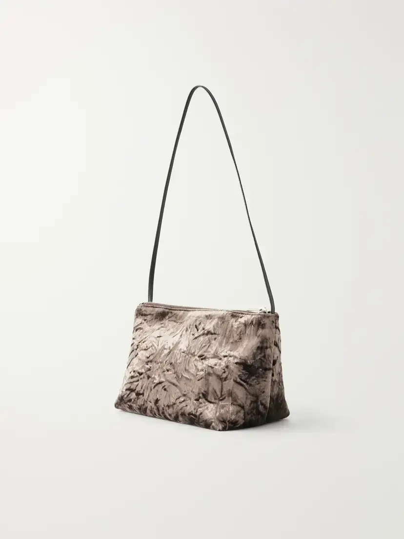 Valesque Corset Leather-trimmed Crushed Velvet Shoulder Bag | Thumbnail 4 Valesque Corset Leather-trimmed Crushed Velvet Shoulder Bag | Thumbnail 4