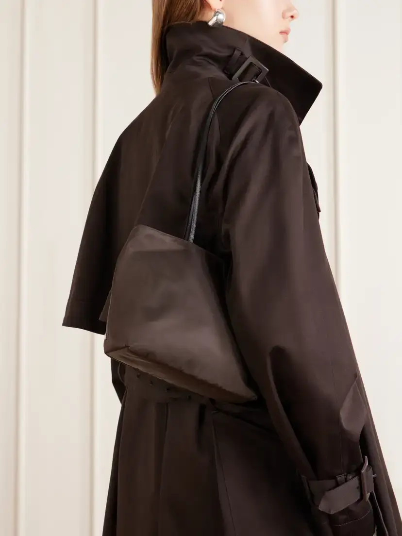 Valesque Spaghetti Leather-trimmed Satin Shoulder Bag | Thumbnail 2 Valesque Spaghetti Leather-trimmed Satin Shoulder Bag | Thumbnail 2