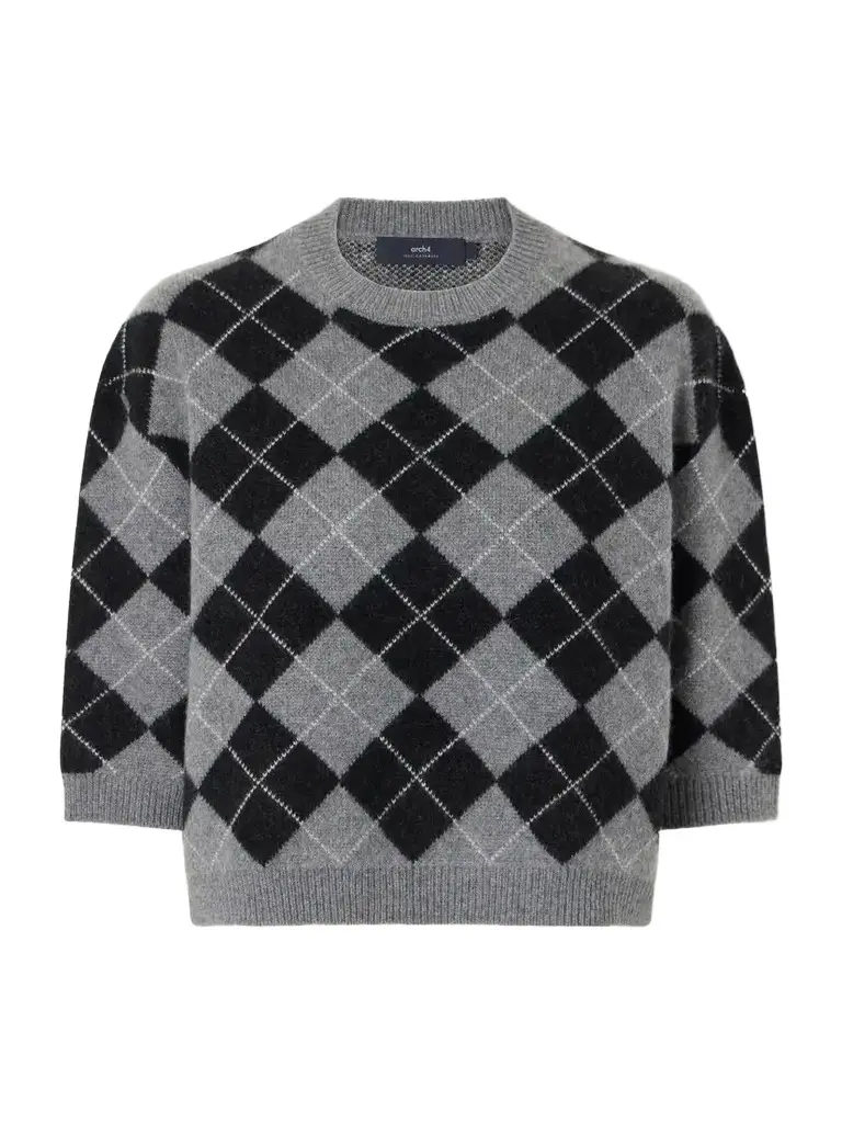 Arch4 Karlie Checked Cashmere Sweater | Image 1 Arch4 Karlie Checked Cashmere Sweater | Image 1