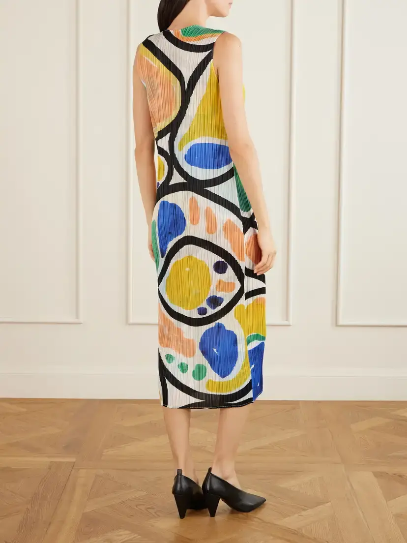 Pleats Please Issey Miyake Roll Printed Plissé Midi Dress | Thumbnail 3