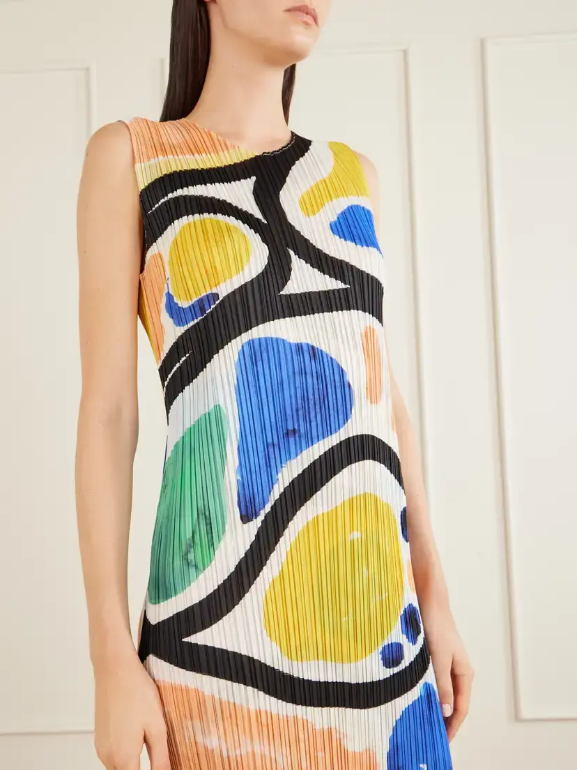 Pleats Please Issey Miyake Roll Printed Plissé Midi Dress | Thumbnail 4